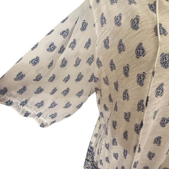 Lucky Brand, Large, Blue & White Paisley Top - Picture 2 of 7
